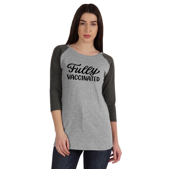 Inkmeso Fully Vaccinated Funny Pro-Vaccine Boat Neck T-shirt For Womens