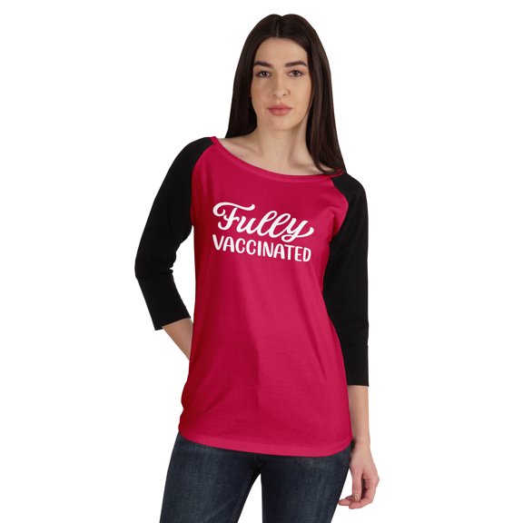 Inkmeso Fully Vaccinated Funny Pro-Vaccine Boat Neck T-shirt For Womens