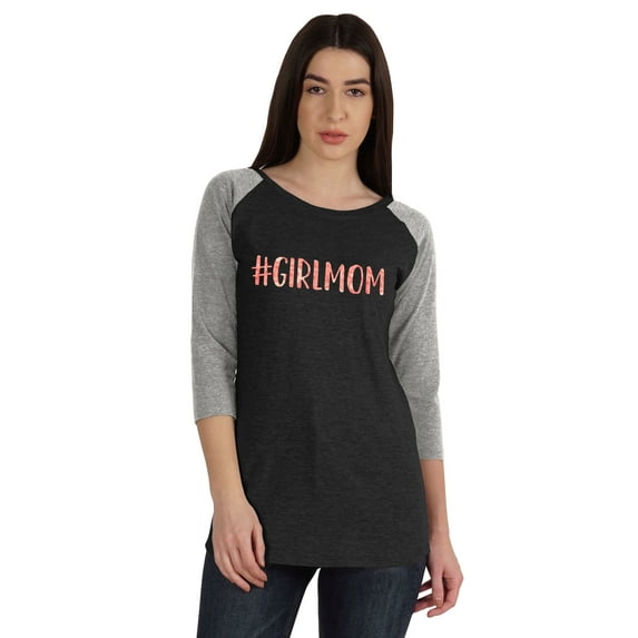 Inkmeso #Girl MomTshirt Tops For Women Cotton Raglan Sleeve Mother Shirt Tee