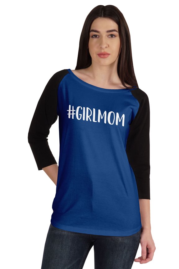 #Girl MomTshirt Tops For Women Cotton Raglan Sleeve Mother Shirt Tee