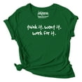 thumbnail image 1 of Inkmeso Graphic Printed Quote Tshirt&nbsp;For WoMen's Think It. Want It. Work For It Scoop Neck Tee, 1 of 9