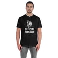 thumbnail image 1 of Inkmeso Graphic "Proud Dad Of Our Official Teenager"Tshirt For Proud Daddy Men's Round Neck Tee Shirt, 1 of 6