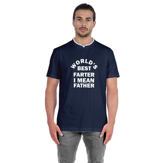 Inkmeso Graphic Quote "World's Best Farter I Mean Father"Tshirt For Best Dad Men's Jersey Shirt