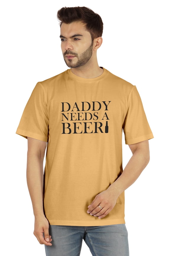 Graphic Tshirt For Men's Daddy Needs A Beer Funny Quotes Dad Drinking Tee Shirt