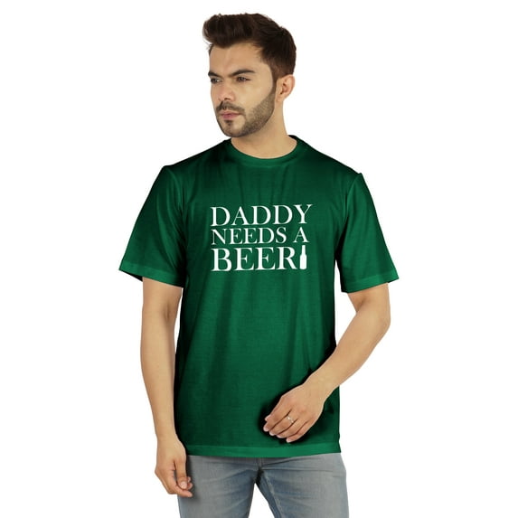 Inkmeso Graphic Tshirt For Men's Daddy Needs A Beer Funny Quotes Dad Drinking Tee Shirt