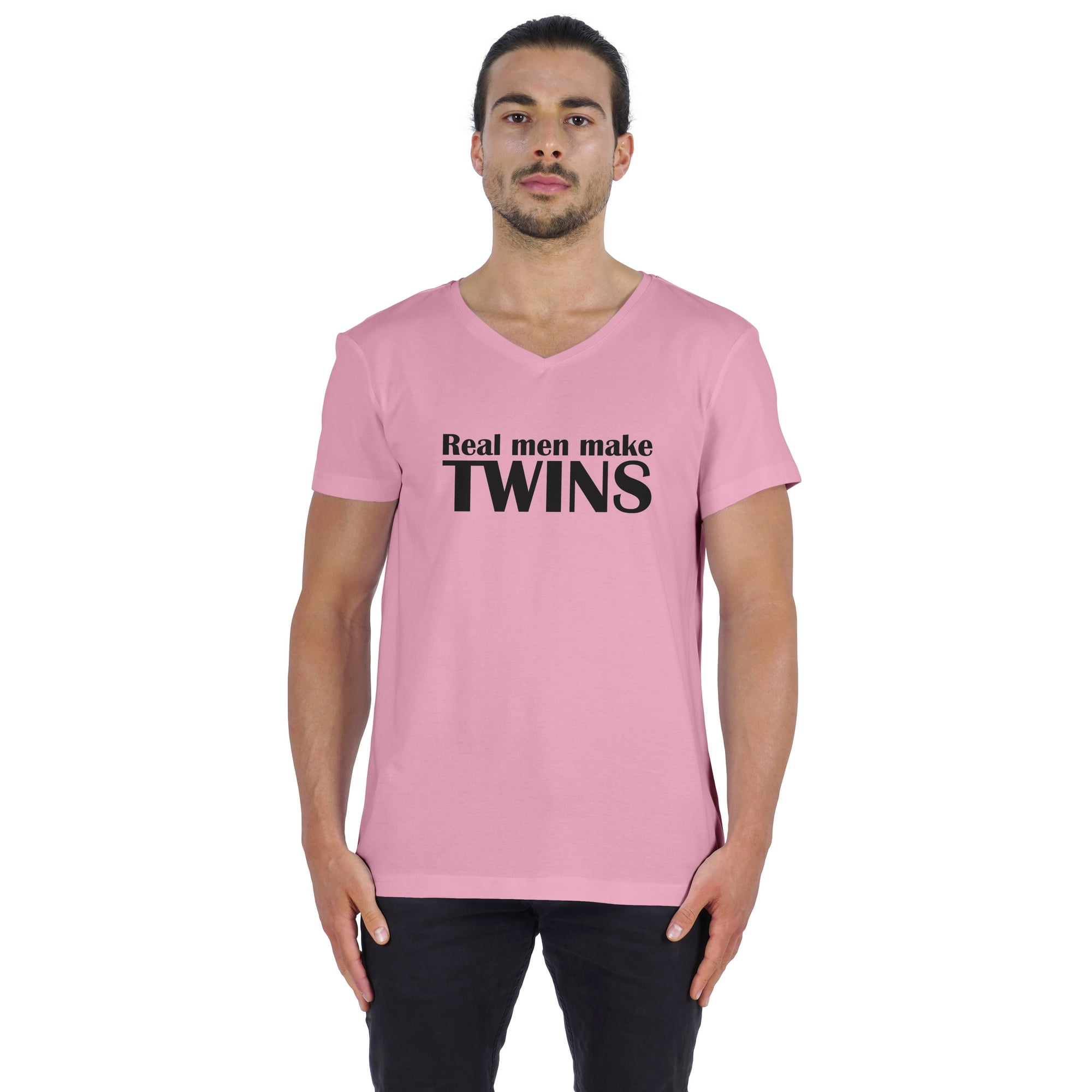 Inkmeso Graphic Tshirt for Twins Baby Dad Real Men Make Twins Tee Shirt Jersey Shirt Daddy Shirt, Infant Boy's, Size: 3XL, Pink