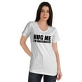 thumbnail image 1 of Inkmeso Hug Me I'm Vaccinated Funny Pro-Vaccine Women Shirt V-neck T-shirt, 1 of 9