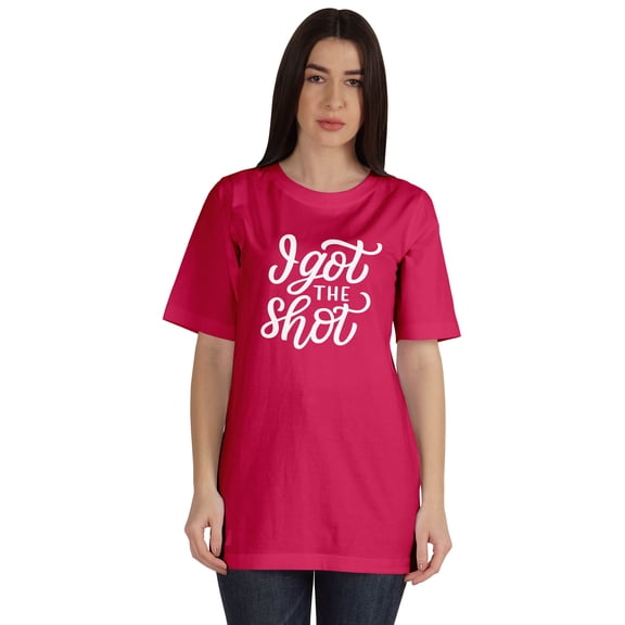 Inkmeso I Got The Shot Funny Pro-Vaccine Crew Neck T-shirt For Womens