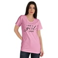 thumbnail image 1 of Inkmeso I Run A Girl Gang V-Neck Graphic T-shirt Mommy Life Mother Cotton Tee, 1 of 8