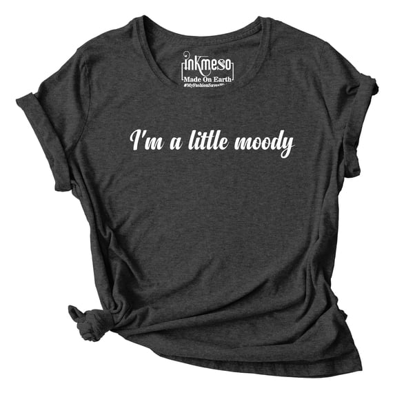 Inkmeso I'm A Little Moody Graphic Printed Tee Top Quote Tshirt For WoMen's T-Shirt