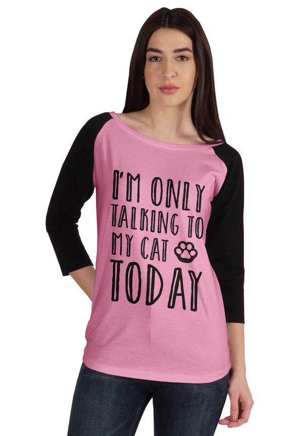 I'm Only Talking To My Cat Today Cute Cat Lovers Tshirt Tops For Women