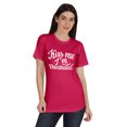 thumbnail image 1 of Inkmeso Kiss Me I'm Vaccinated Funny Pro Vaccine Crew Neck T-shirt For Women's-PN, 1 of 8