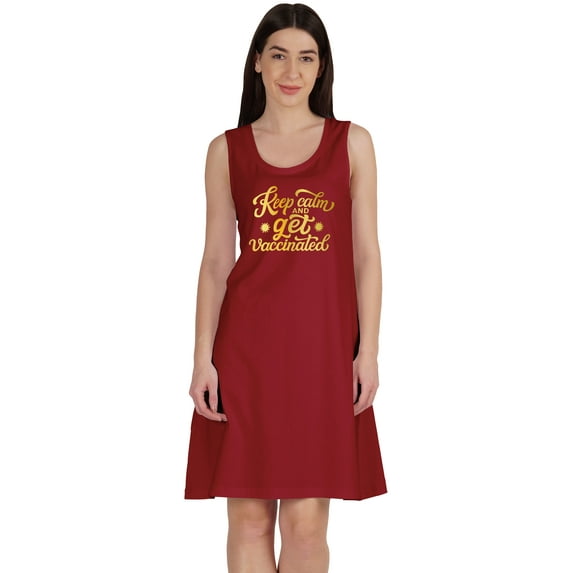 Inkmeso Kiss Me I™m Vaccinated T-shirt Funny Pro Vaccine Summer Scoop Neck Dress