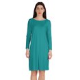 thumbnail image 1 of Inkmeso Knee Length Plain Dress Long Sleeve Boat Neck Tshirt Dress For Women, 1 of 7