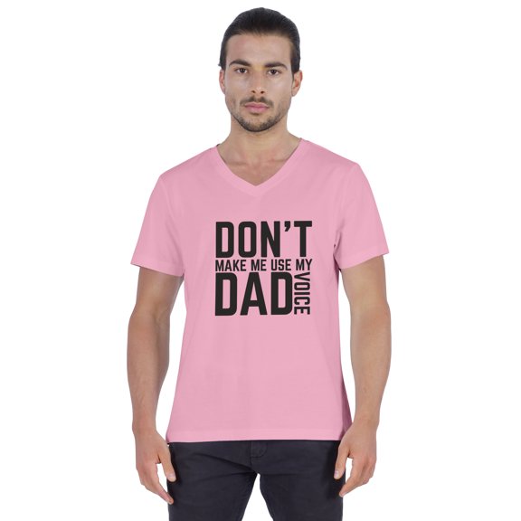 Inkmeso Letter Printed Don™t Make Me Use My Dad Voice Mens Tshirt For Daddy's Jersey Shirt
