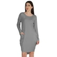 thumbnail image 1 of Inkmeso Long Sleeve Midi Tshirt Dress With Pockets Plus Size High Low Baggy Jersey Dress, 1 of 8