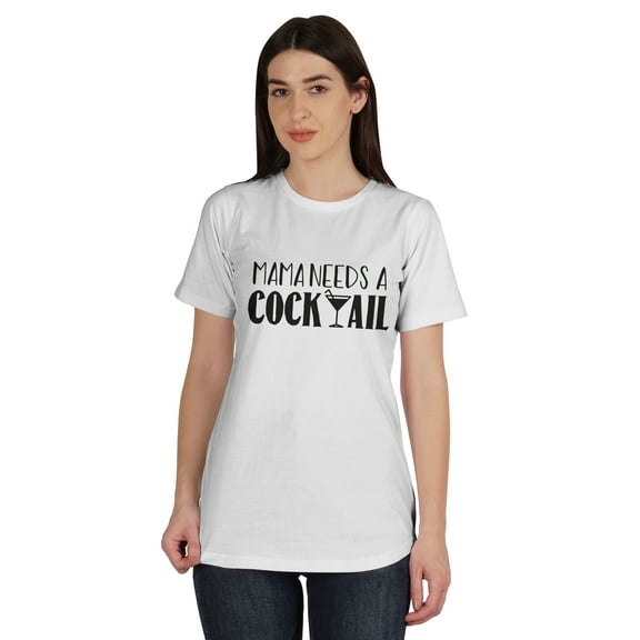 Inkmeso Mama Needs A Cocktail Graphic Tshirt Short Sleeve Women Cotton Tee