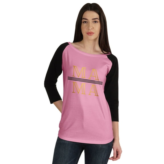 Inkmeso Mama T-shirt For Mom Boat Neck Casual Graphic Summer Tee Tops Shirt