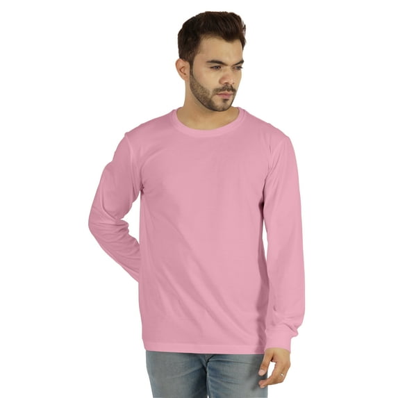 Inkmeso Men's Cotton Long Sleeve T-shirt Basic Crew Neck Shirt