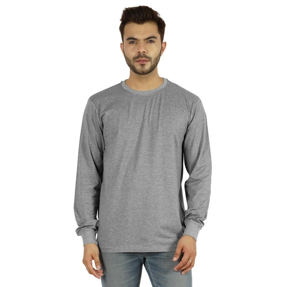 Inkmeso Men's Cotton Long Sleeve T-shirt Basic Crew Neck Shirt