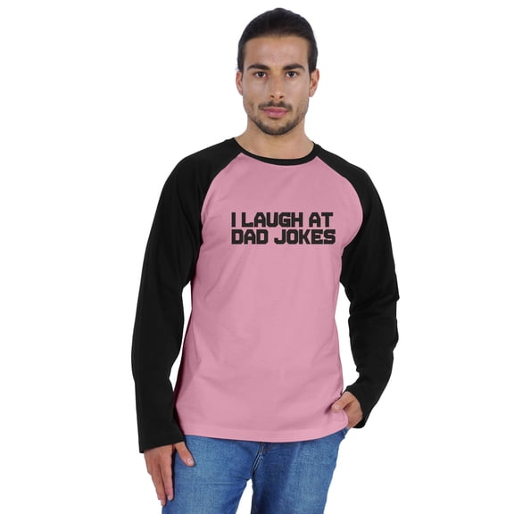 Inkmeso Men's Graphic I Laugh At Dad Jokes Tshirt For Funny Daddy Cotton Jersey Shirt