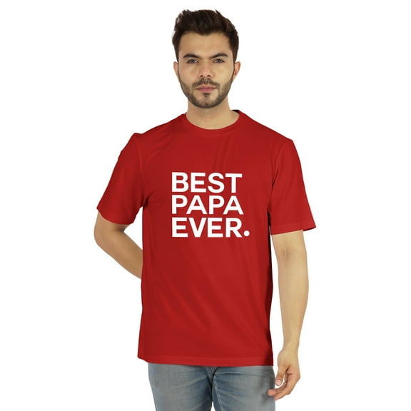 Inkmeso Men's Graphic Printed Best Papa Ever. Tshirt Crew Neck Tee For Father's Day Gift Shirt