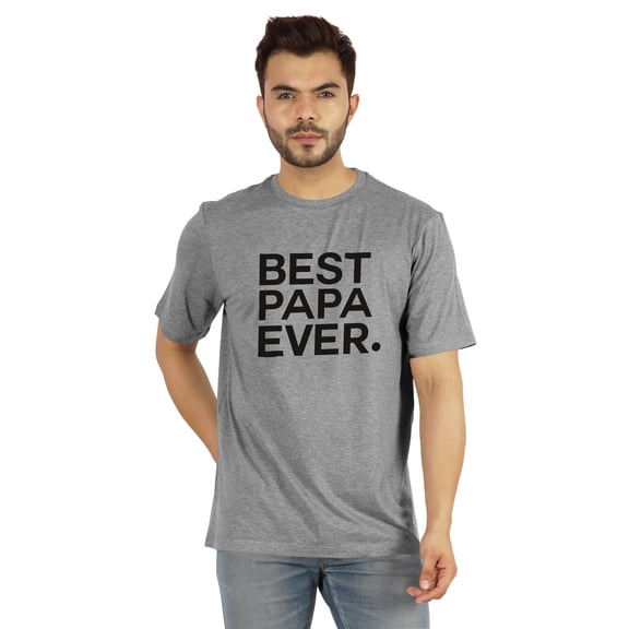 Inkmeso Men's Graphic Printed Best Papa Ever. Tshirt Crew Neck Tee For Father's Day Gift Shirt