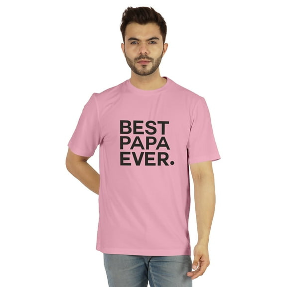 Inkmeso Men's Graphic Printed Best Papa Ever. Tshirt Crew Neck Tee For Father's Day Gift Shirt