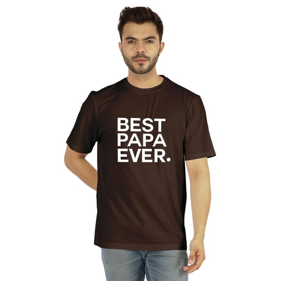 Inkmeso Men's Graphic Printed Best Papa Ever. Tshirt Crew Neck Tee For Father's Day Gift Shirt
