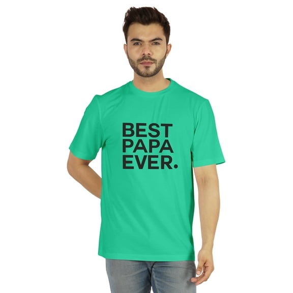 Inkmeso Men's Graphic Printed Best Papa Ever. Tshirt Crew Neck Tee For Father's Day Gift Shirt