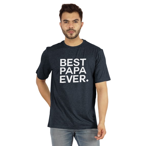 Inkmeso Men's Graphic Printed Best Papa Ever. Tshirt Crew Neck Tee For Father's Day Gift Shirt