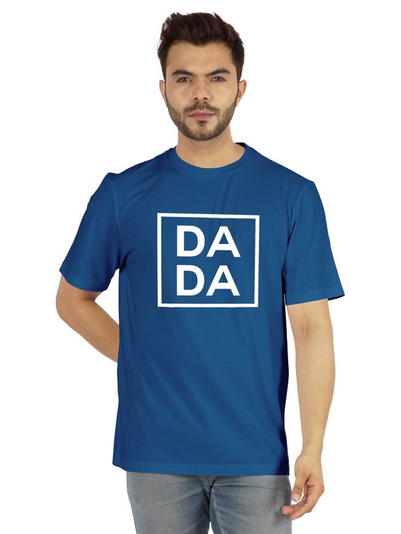Men's Graphic Printed Da Da Quotes First Time Daddy Tshirt Cotton Jersey Tee