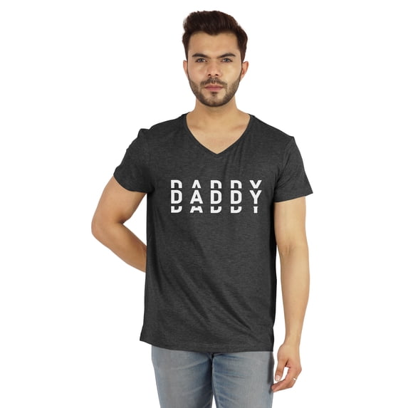 Inkmeso Men's Graphic Printed Daddy Tshirt For Dad V-Neck Shirt Jersey Tee Shirt