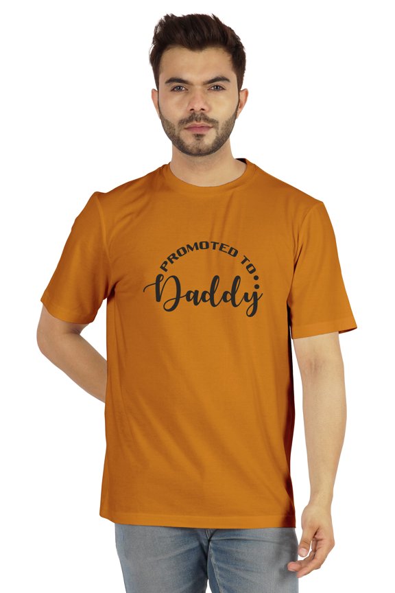 Men's Graphic Printed Promoted To Daddy Tshirt Crew Neck Tee For First Time Daddy