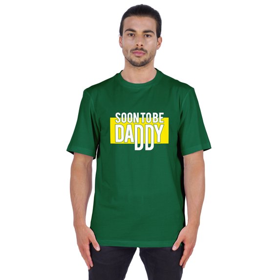 Inkmeso Men's Graphic Printed "Soon To Be Daddy" Pregnancy Announcement Tshirt Crew Neck Tee For Being Dad