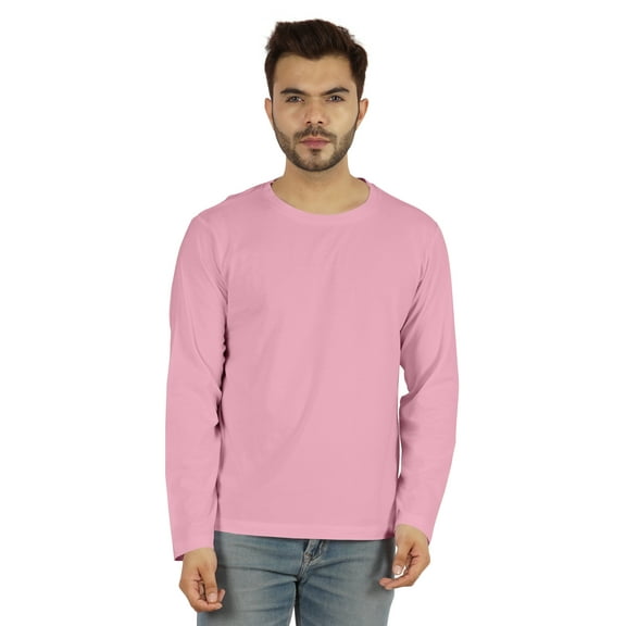 Inkmeso Men's Long Sleeve Cotton Basic Shirt Lightweight Solid T-Shirts