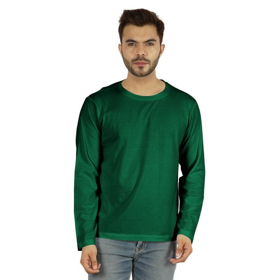 Inkmeso Men's Long Sleeve Cotton Basic Shirt Lightweight Solid T-Shirts
