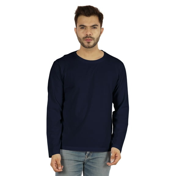 Inkmeso Men's Long Sleeve Cotton Basic Shirt Lightweight Solid T-Shirts