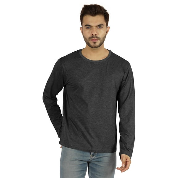 Inkmeso Men's Long Sleeve Cotton Basic Shirt Lightweight Solid T-Shirts