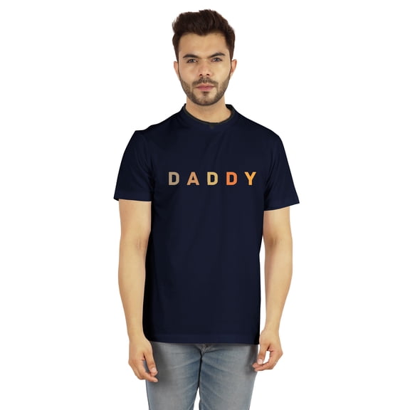 Inkmeso Men's Round Neck with V Cut Graphic Quote DaddyTshirt For Dads Jersey Shirt