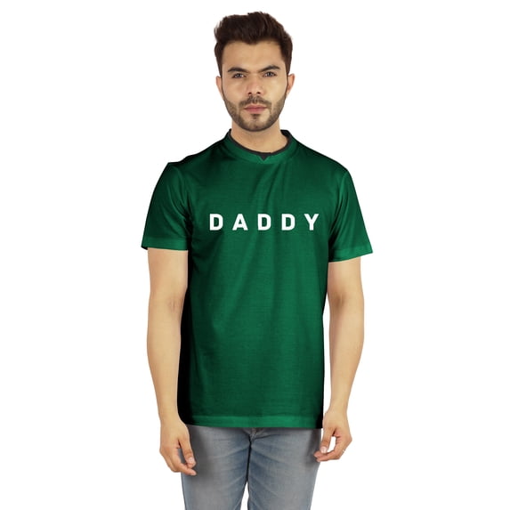 Inkmeso Men's Round Neck with V Cut Graphic Quote DaddyTshirt For Dads Jersey Shirt