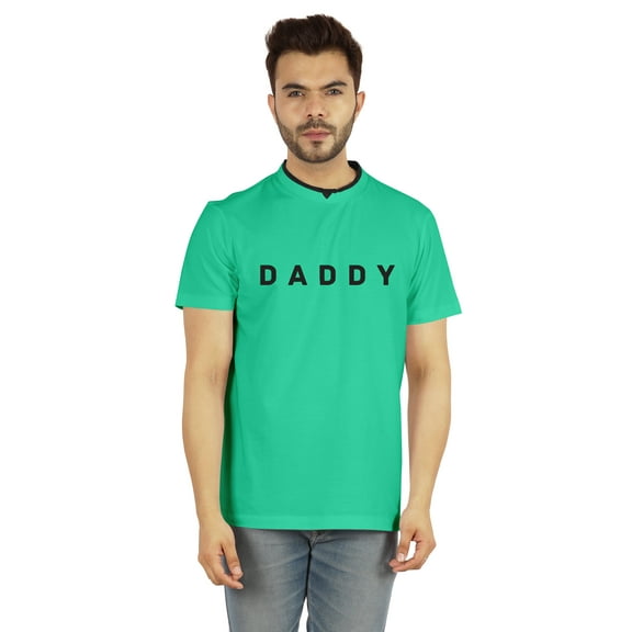 Inkmeso Men's Round Neck with V Cut Graphic Quote DaddyTshirt For Dads Jersey Shirt