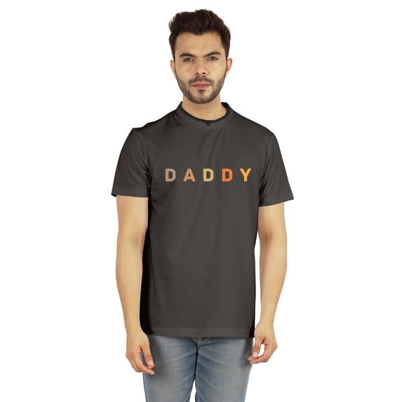 Inkmeso Men's Round Neck with V Cut Graphic Quote DaddyTshirt For Dads Jersey Shirt