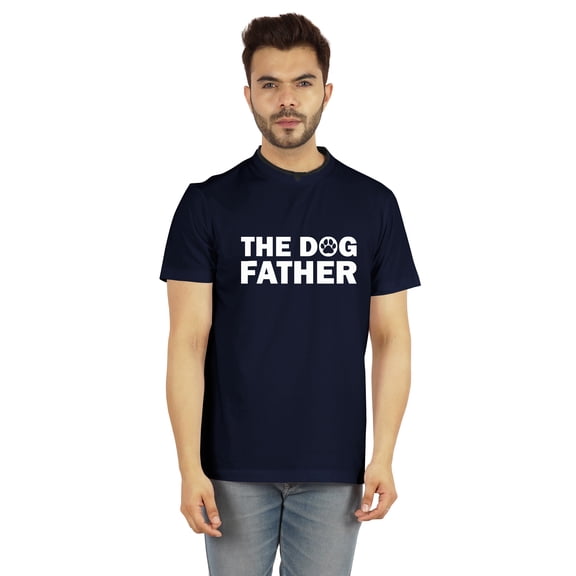 Inkmeso Men's The Dog Father Graphic Printed Tshirt For Dog Parent/ Dog Lover Round Neck with V Cut Shirt
