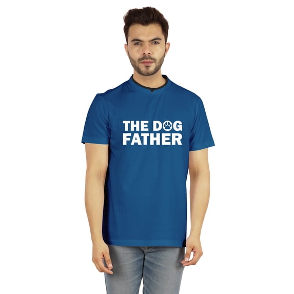 Inkmeso Men's The Dog Father Graphic Printed Tshirt For Dog Parent/ Dog Lover Round Neck with V Cut Shirt