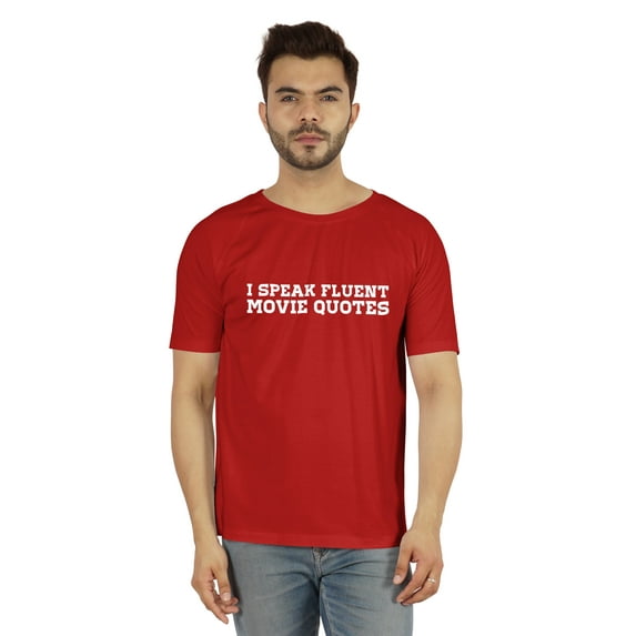 Inkmeso Men's Tshirt "I Speak Fluent Movie Quotes" Graphic Tee For Film Fan Tee Shirt Cotton Jersey Shirt