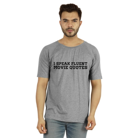 Inkmeso Men's Tshirt "I Speak Fluent Movie Quotes" Graphic Tee For Film Fan Tee Shirt Cotton Jersey Shirt
