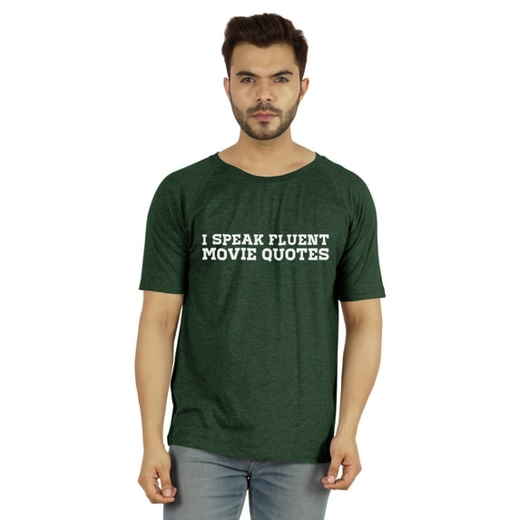 Inkmeso Men's Tshirt "I Speak Fluent Movie Quotes" Graphic Tee For Film Fan Tee Shirt Cotton Jersey Shirt