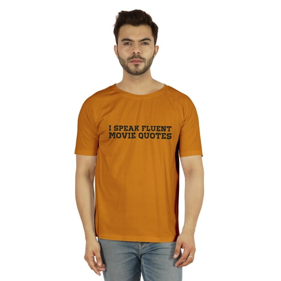 Inkmeso Men's Tshirt "I Speak Fluent Movie Quotes" Graphic Tee For Film Fan Tee Shirt Cotton Jersey Shirt