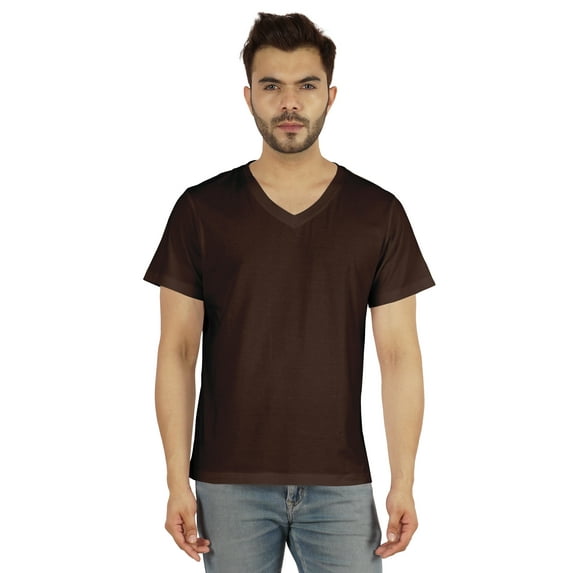 Inkmeso Men's V-neck Basic Tshirt Short Sleeve Solid Regular Fit Cotton Tee